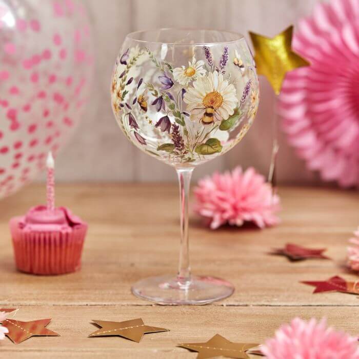 Daisy & Bee Gin Glass | Nature Inspired Glassware