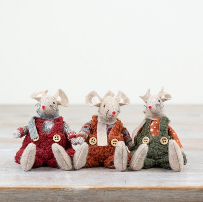 Fabric Sitting Mouse Ornaments