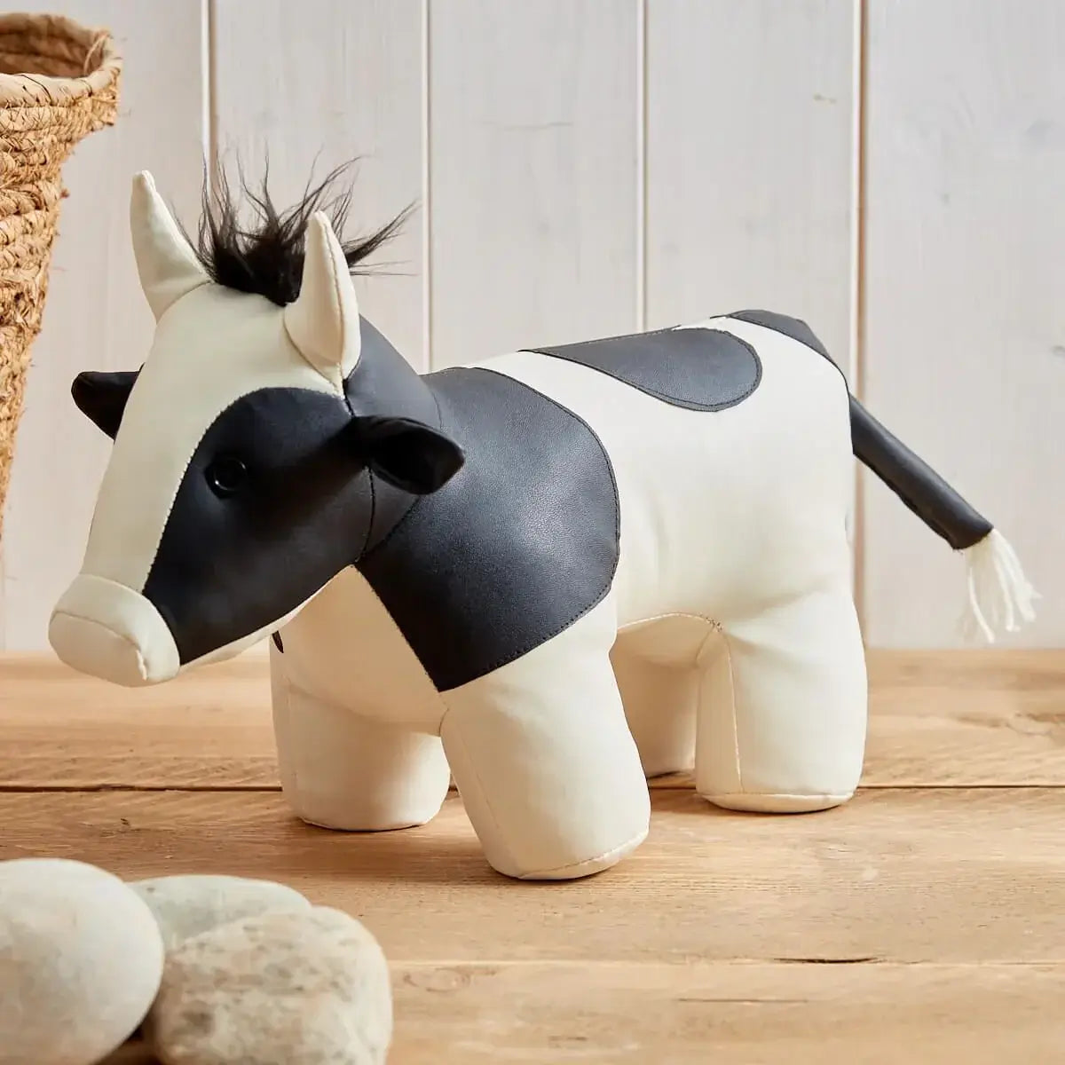 Faux Leather Cow Doorstop