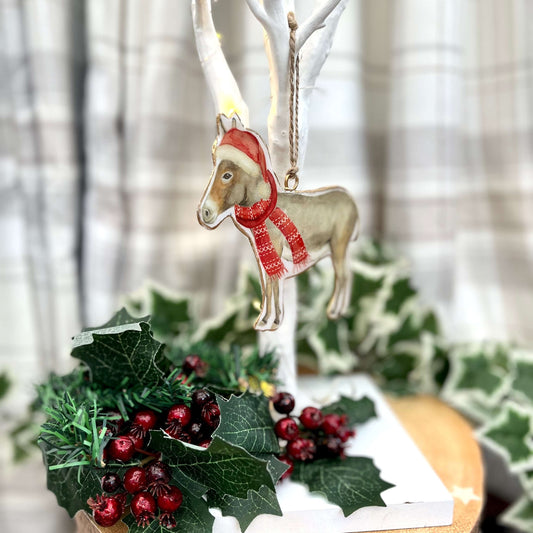 Metal Christmas Donkey Hanging Decoration