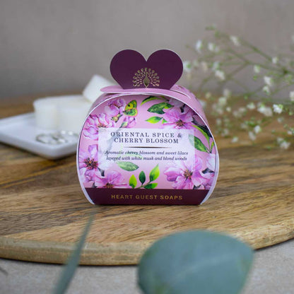Oriental Spice & Cherry Blossom 3 Heart Luxury Soaps