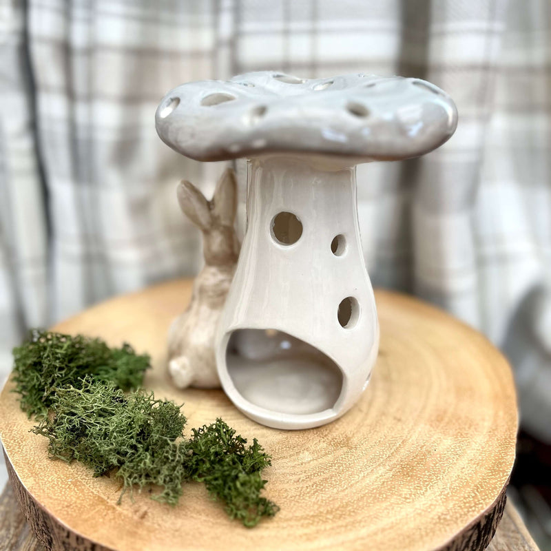 Hare and Toadstool Tea Light Candle Holder