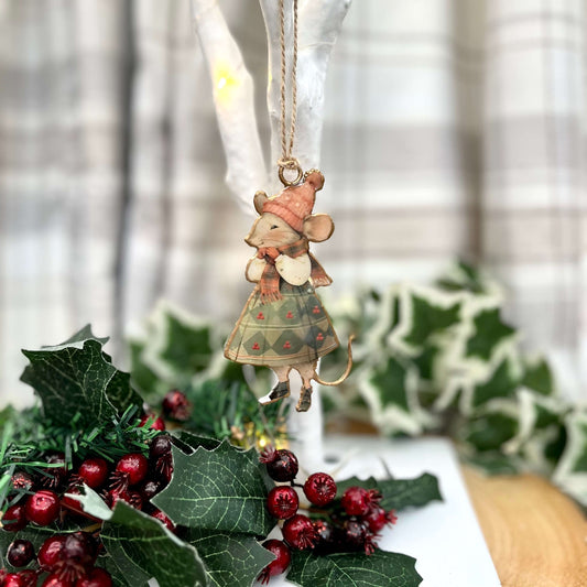 Festive Metal Mice Hangers