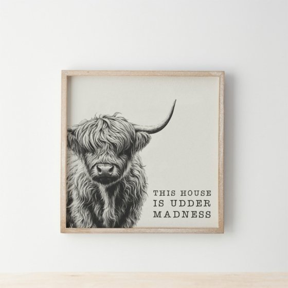 Highland Cow Udder Madness House Plaque