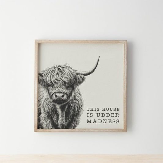 Highland Cow Udder Madness House Plaque