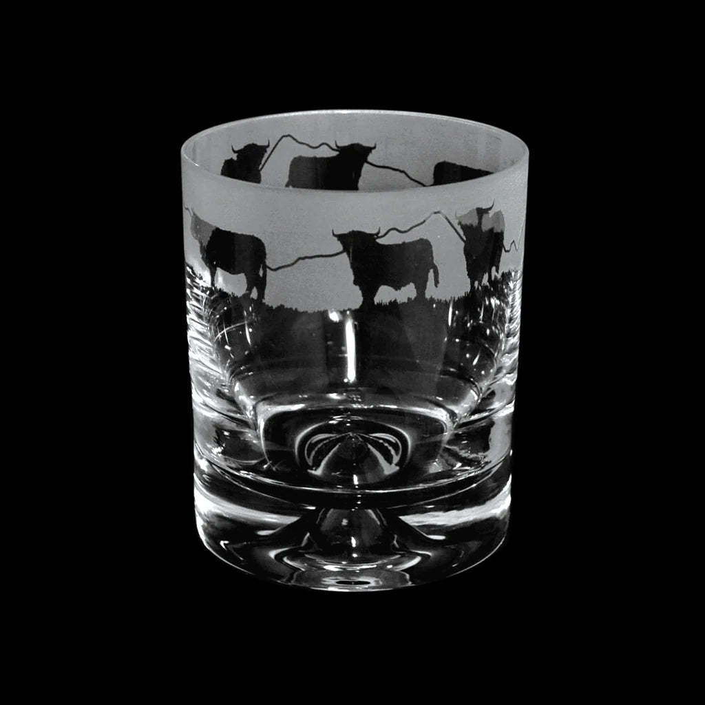 Highland Cow Glass Spirit Tumbler