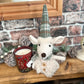 Fabric Mouse Shelf Sitter With Green Tartan Hat