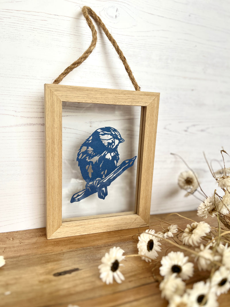 Blue Tit Framed Papercut Art