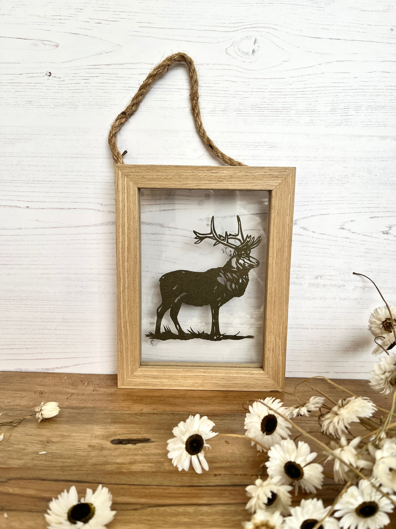 Red Deer Stag Framed Papercut Artwork