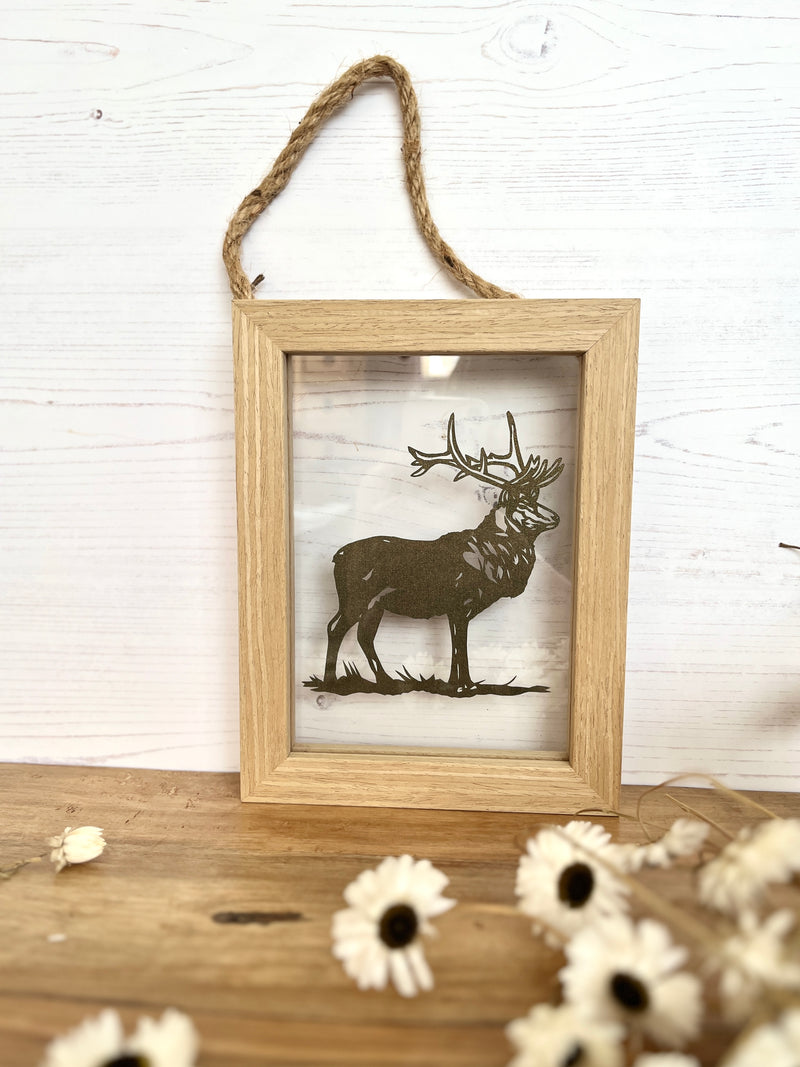 Red Deer Stag Framed Papercut Artwork