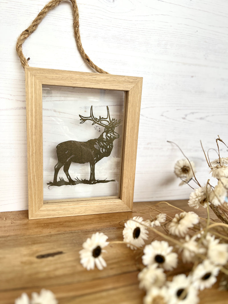 Red Deer Stag Framed Papercut Artwork