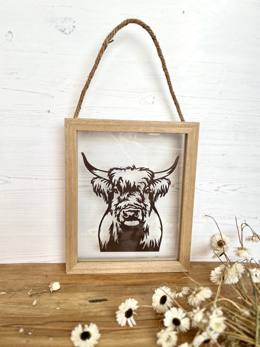 Highland Cow Framed Papercut