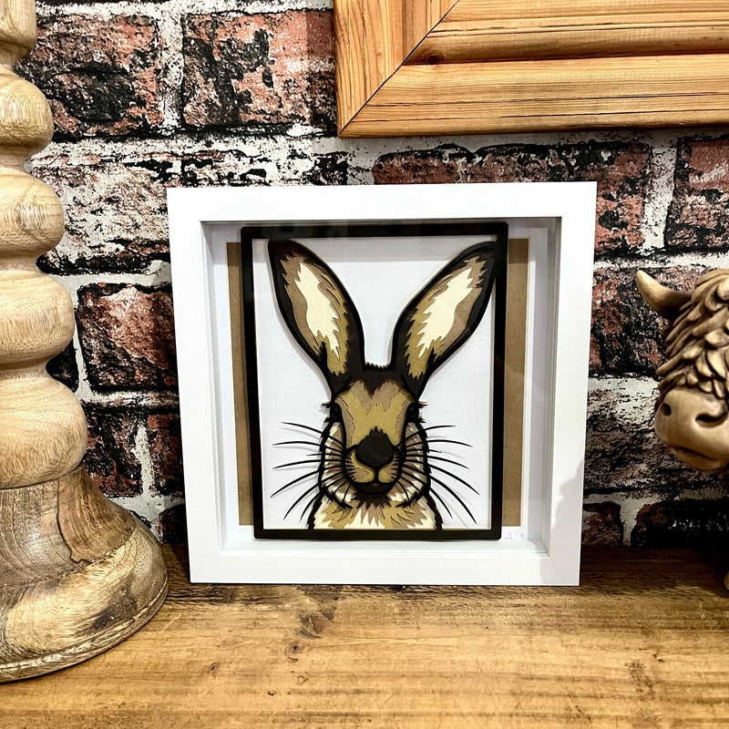 Hare Face Layered Paper Art