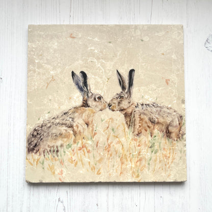 Large Hare Marble Worktop Saver