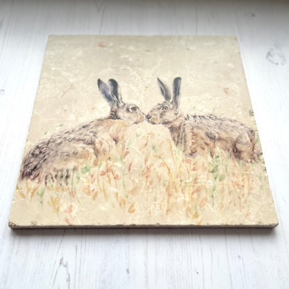 Large Hare Marble Worktop Saver