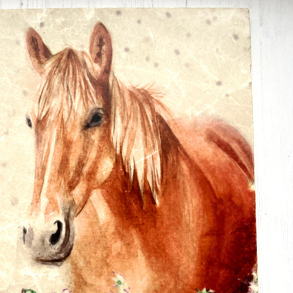 Large Horse Natural Marble Trivet
