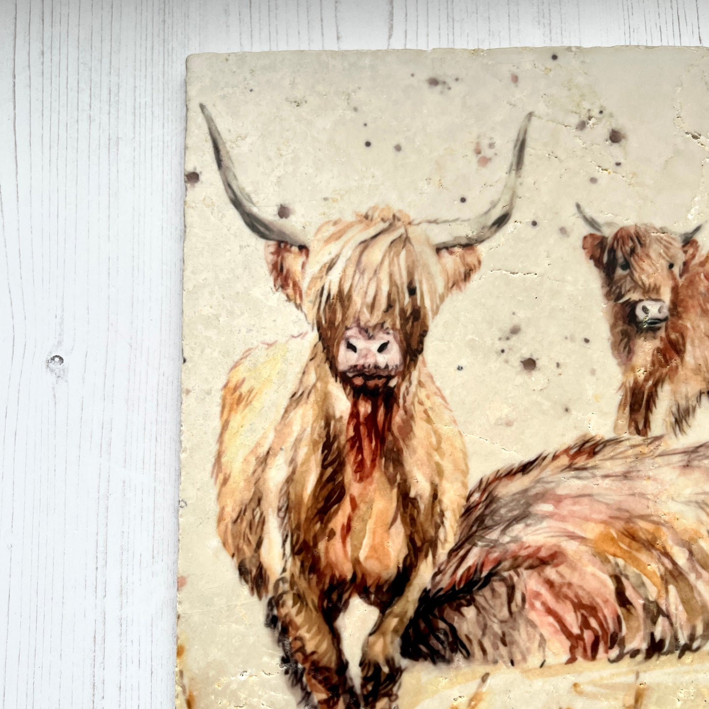 Large Highland Family Marble Trivet