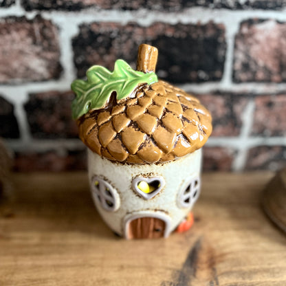 Ceramic Acorn Tea Light Holder