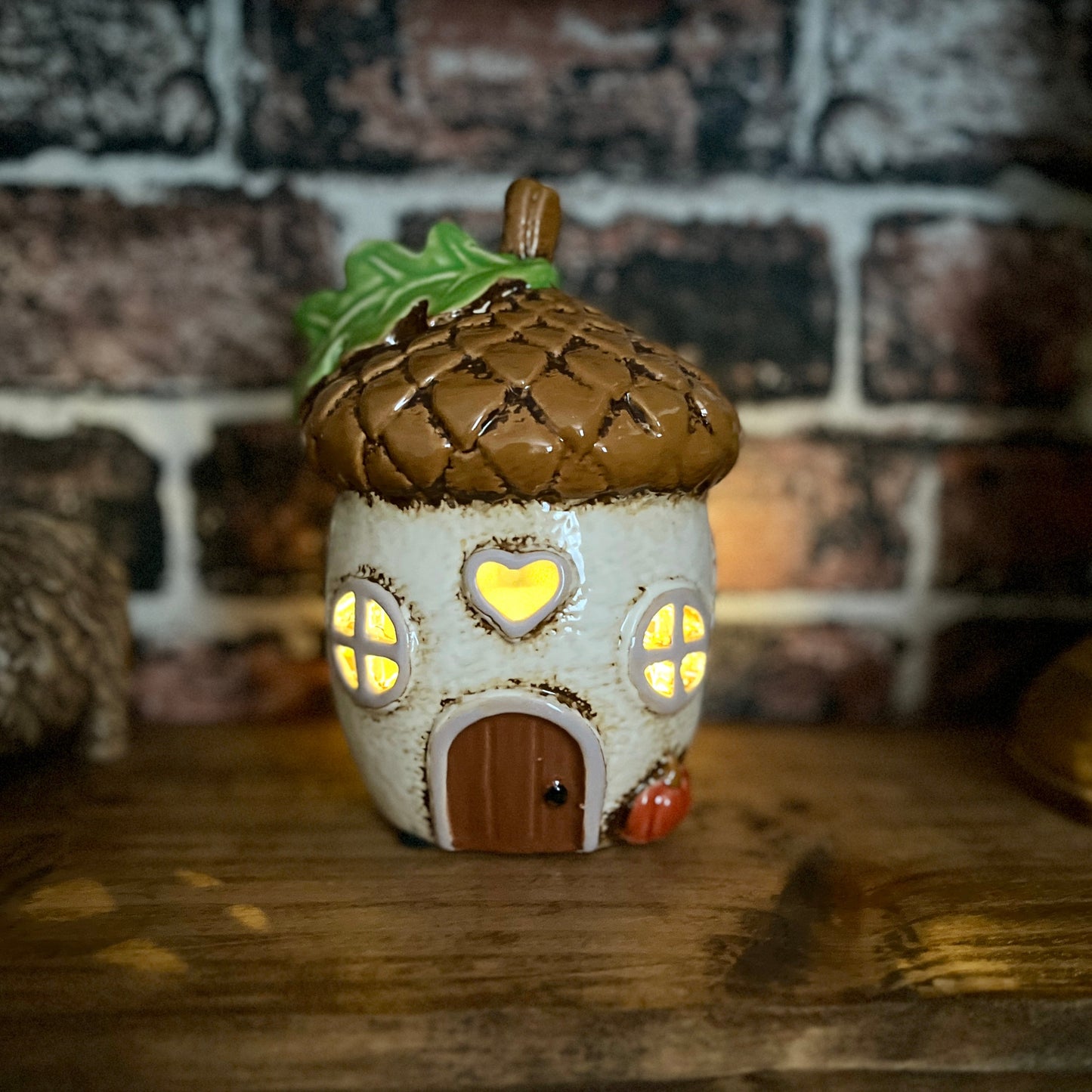 Ceramic Acorn Tea Light Holder