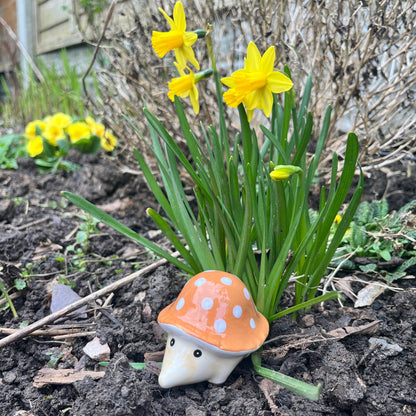 Ceramic Hedgehog Mushroom Figurines