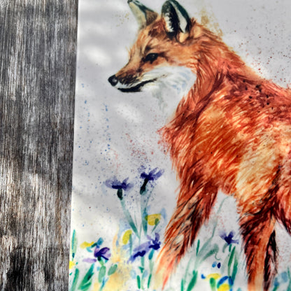 Fox & Wildflowers Square Ceramic Trivet