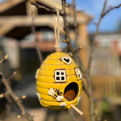 Ceramic Beehive Birdhouse