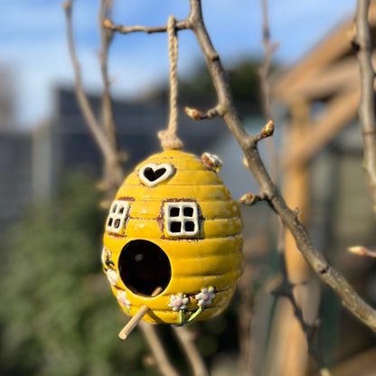 Ceramic Beehive Birdhouse
