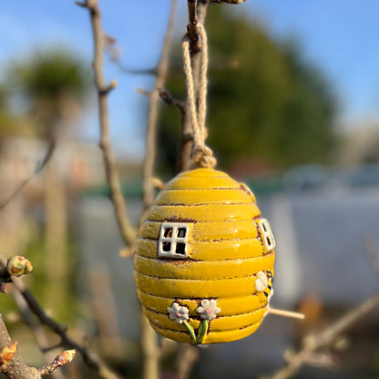 Ceramic Beehive Birdhouse
