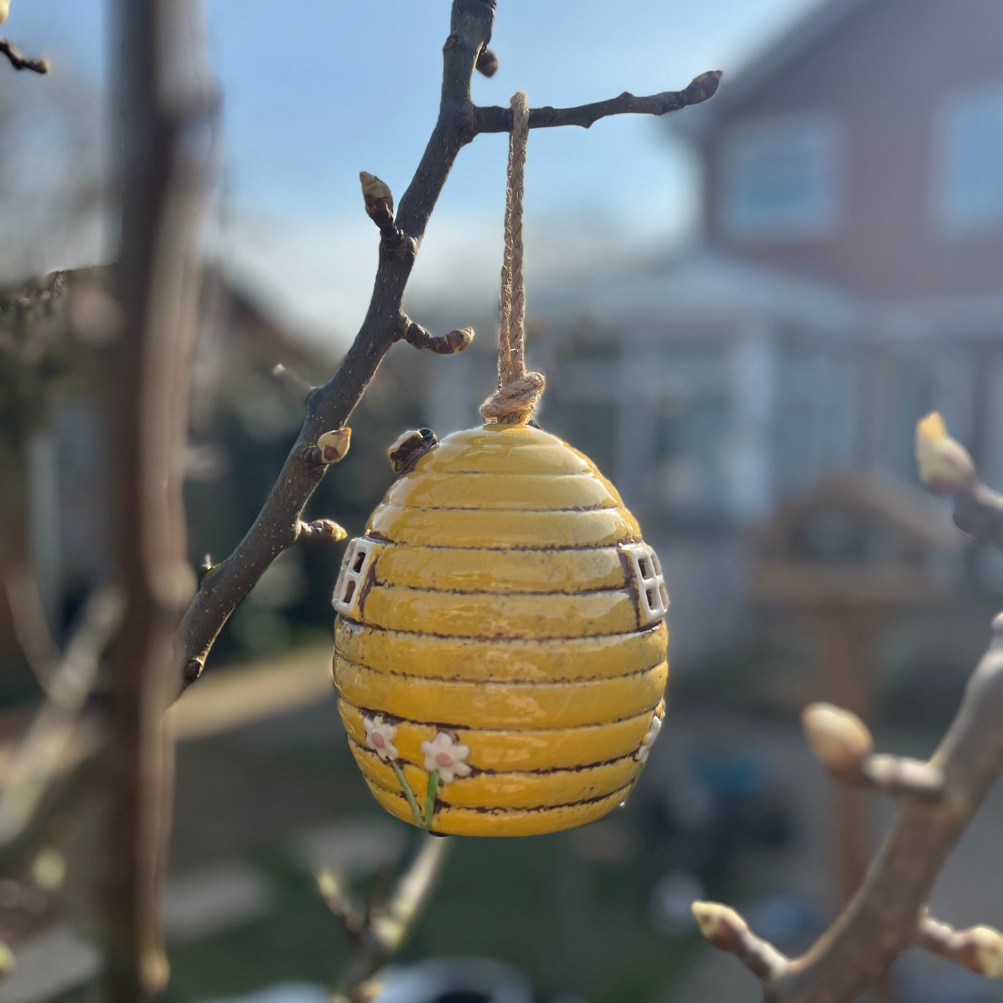 Ceramic Beehive Birdhouse