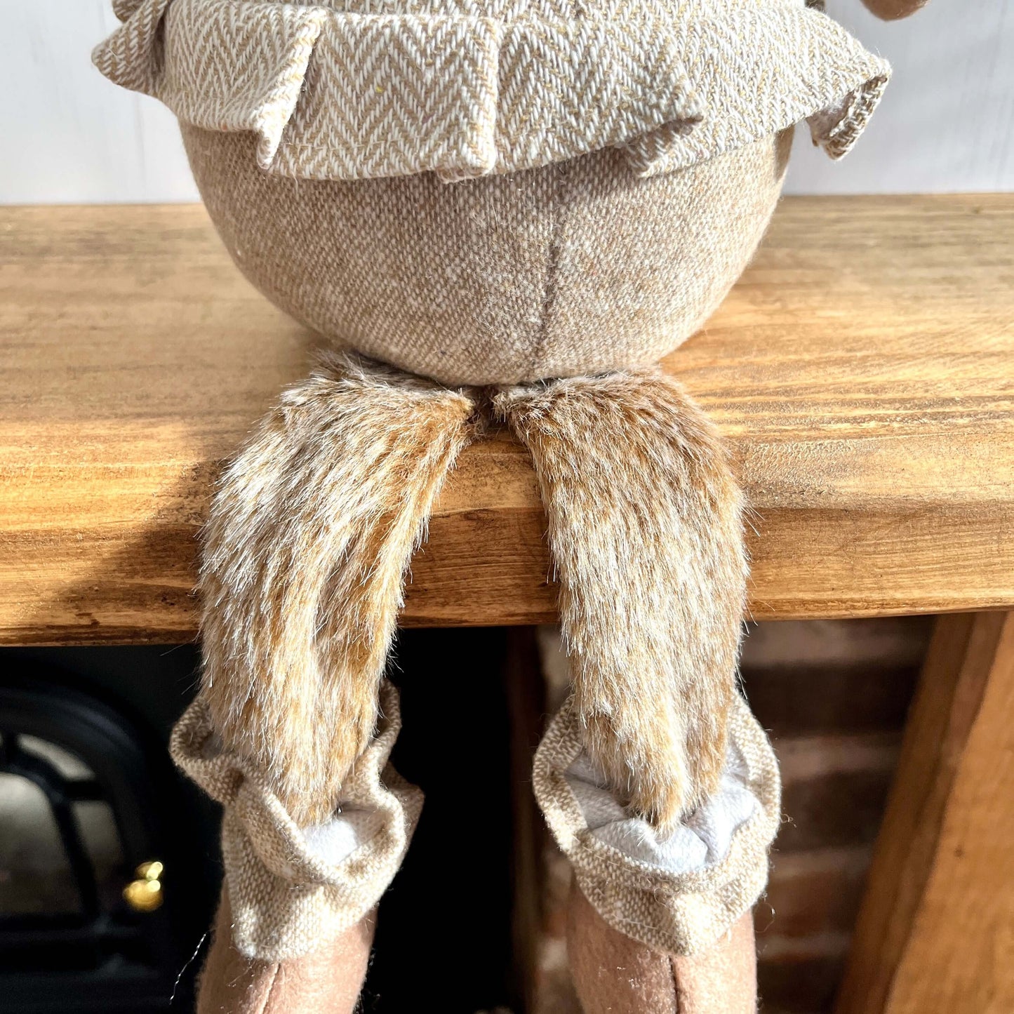 Dangling Legs Plush Bunny – Mr or Mrs Shelf Sitter, Easter Bunny Decor, Rustic Spring Ornament, Farmhouse Bunny Decoration