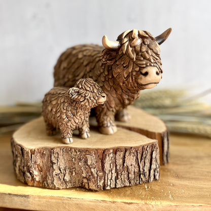 Mum & Baby Highland Cow Ornament