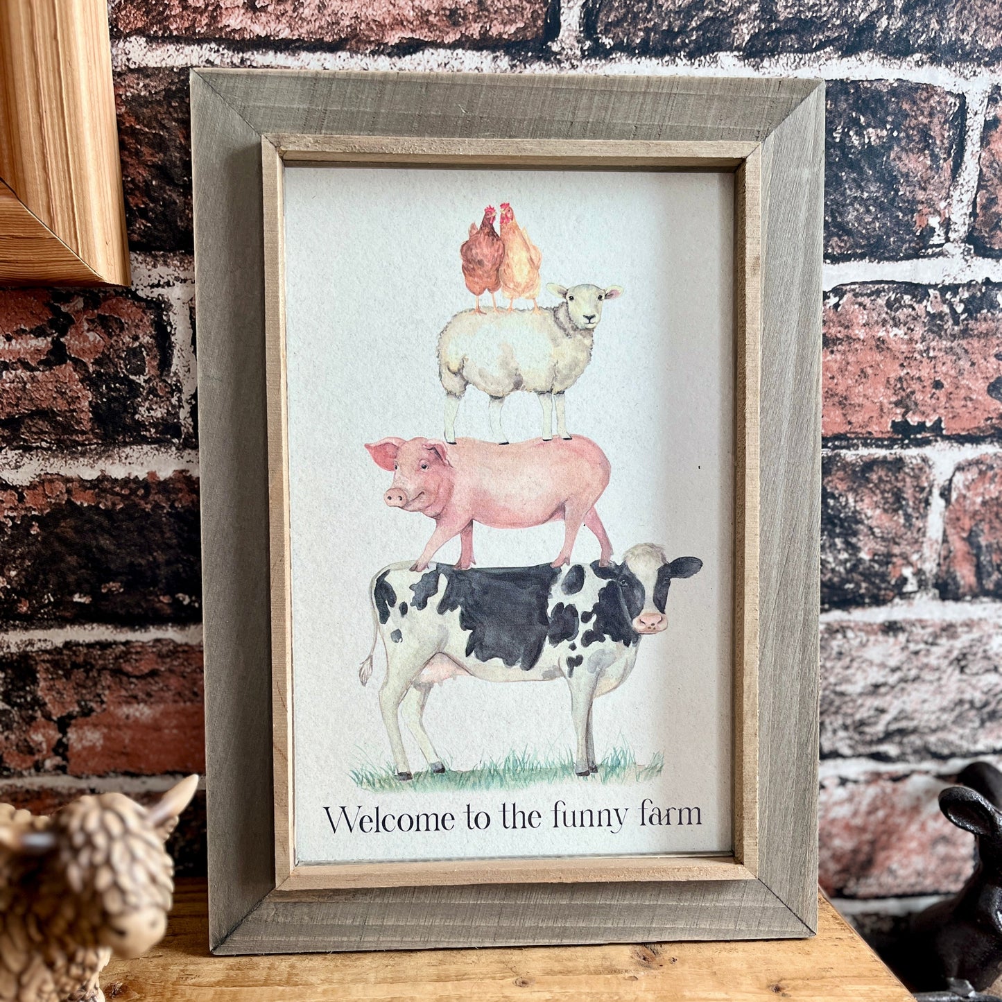 Farm Animal Stack Frame | Welcome Wall Plaque