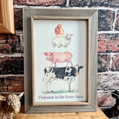 Farm Animal Stack Frame | Welcome Wall Plaque