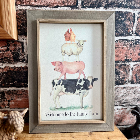Farm Animal Stack Frame | Welcome Wall Plaque