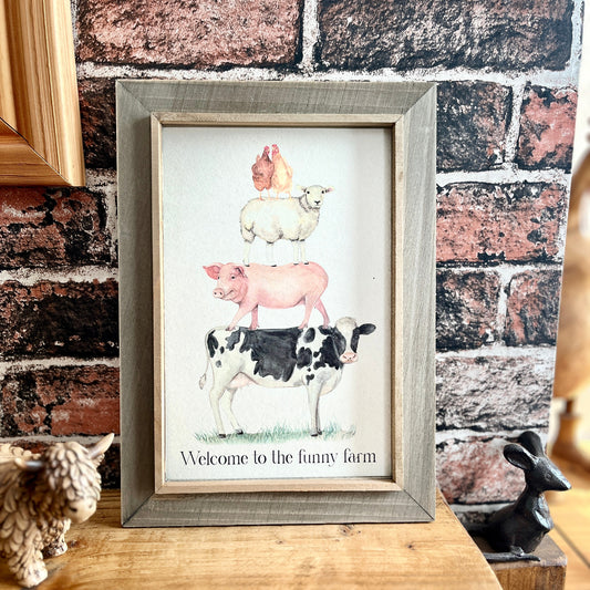 Farm Animal Stack Frame | Welcome Wall Plaque