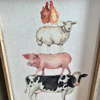 Farm Animal Stack Frame | Welcome Wall Plaque