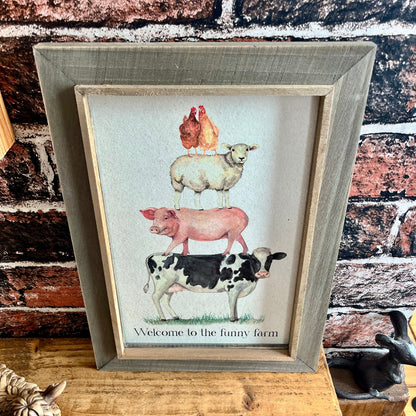 Farm Animal Stack Frame | Welcome Wall Plaque