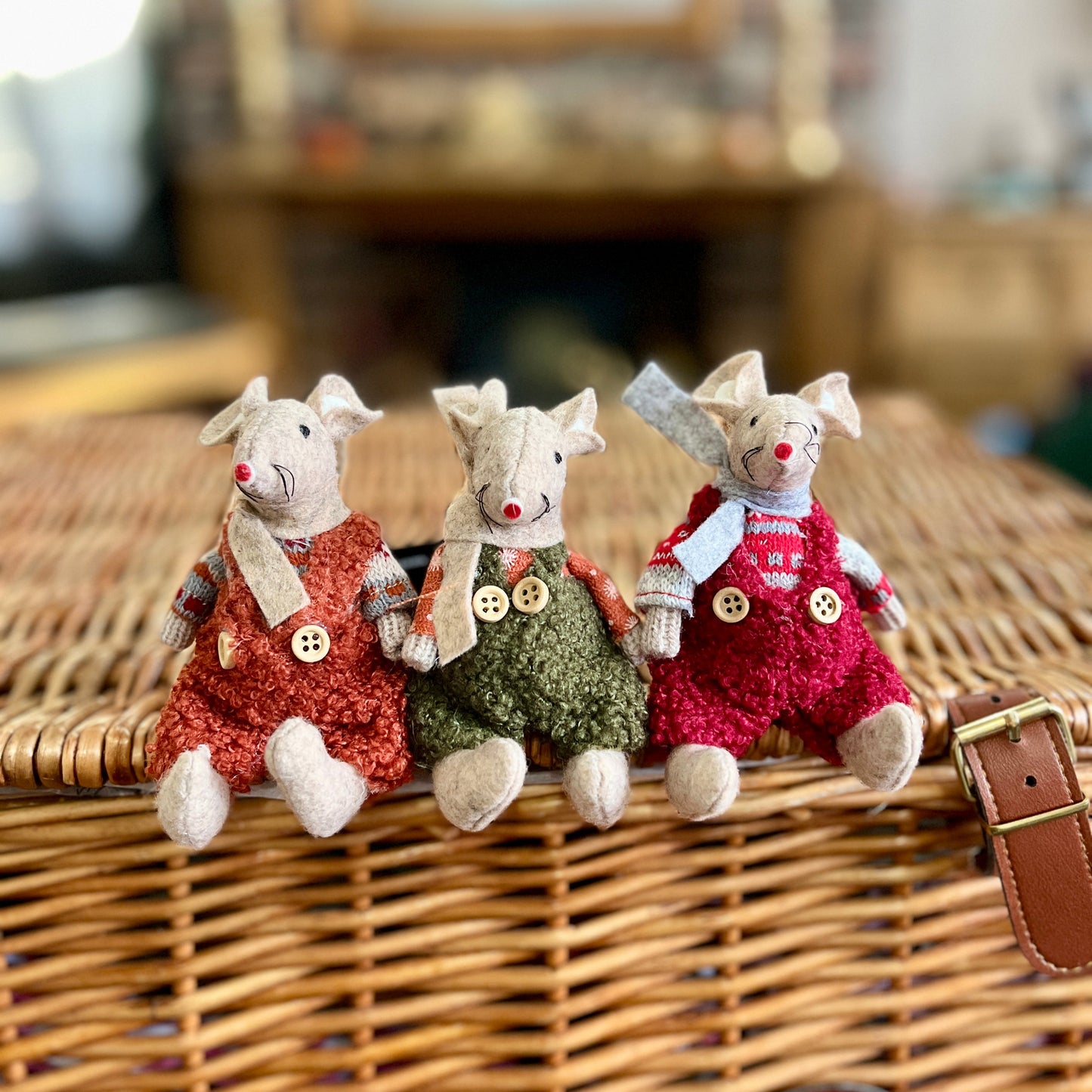 Fabric Sitting Mouse Ornaments