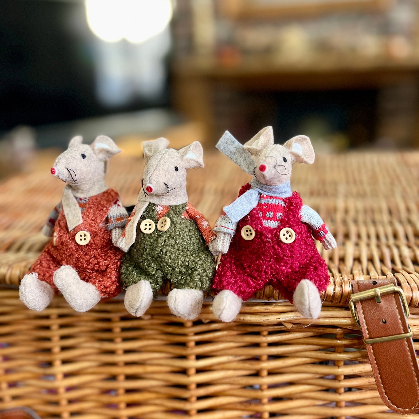 Fabric Sitting Mouse Ornaments