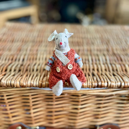 Fabric Sitting Mouse Ornaments