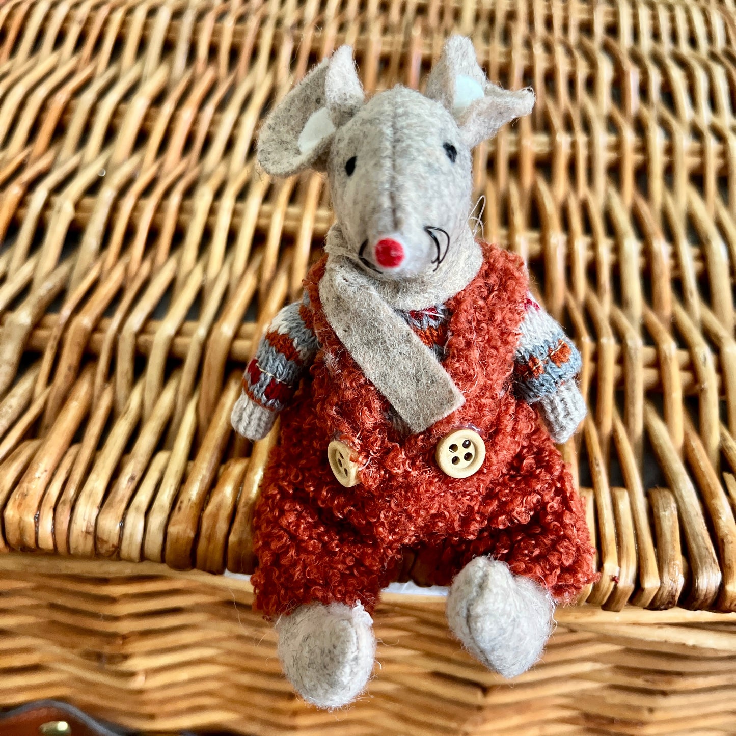 Fabric Sitting Mouse Ornaments