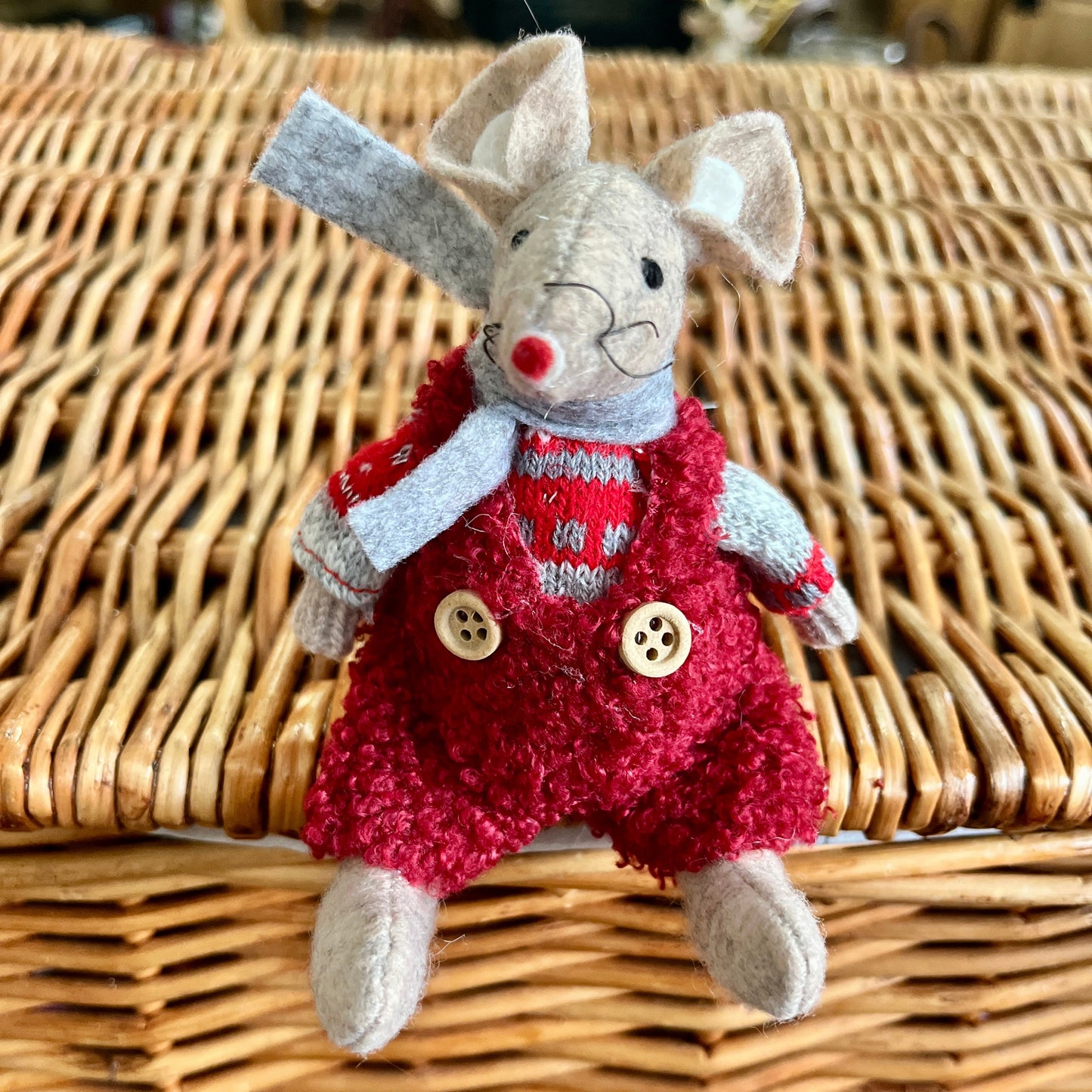 Fabric Sitting Mouse Ornaments