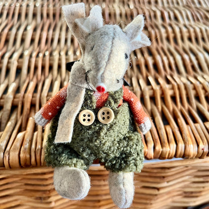 Fabric Sitting Mouse Ornaments