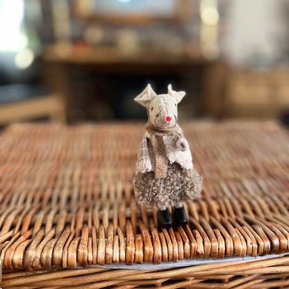 Beige Fabric Mouse Shelf Sitters