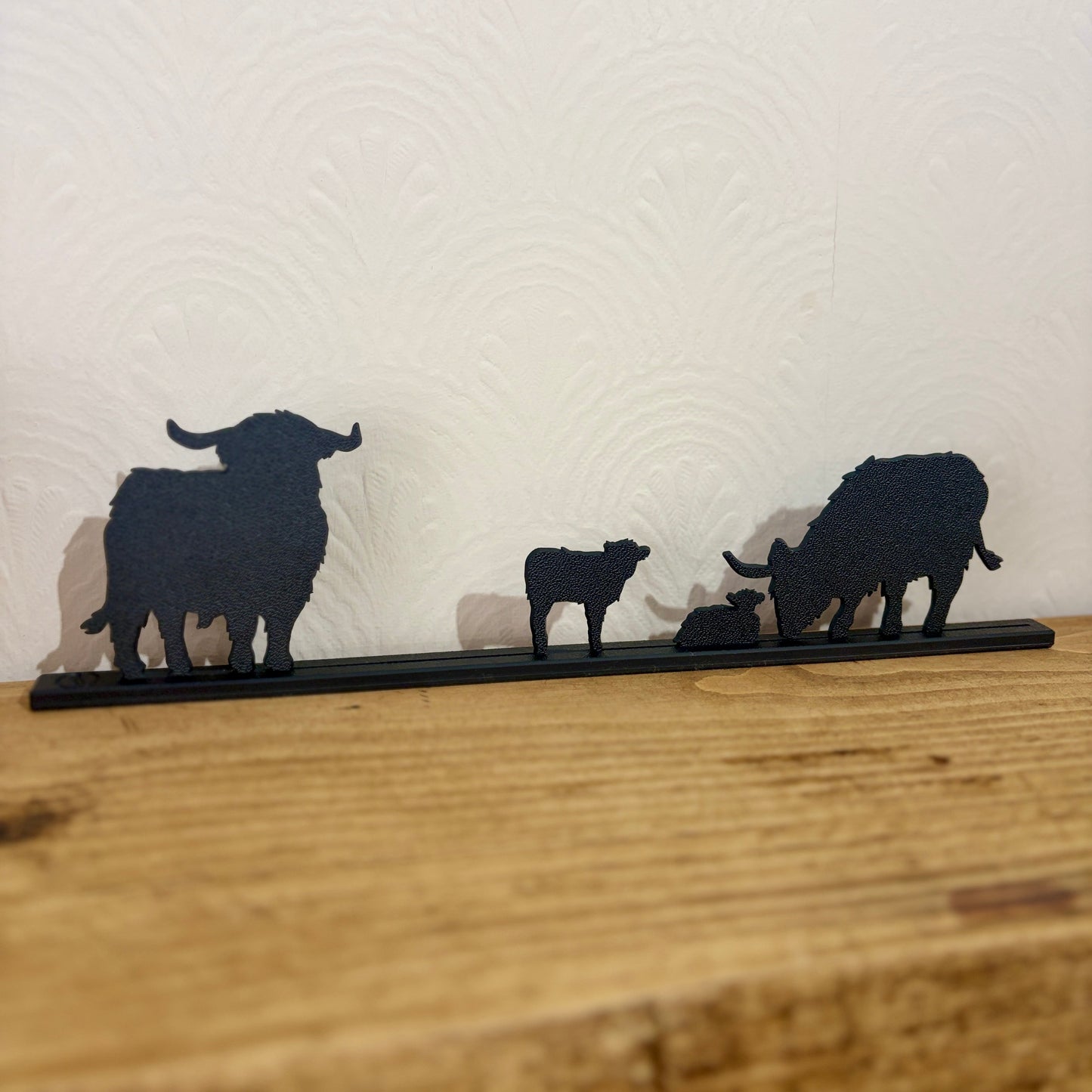 Highland Cow Family Silhouette Topper