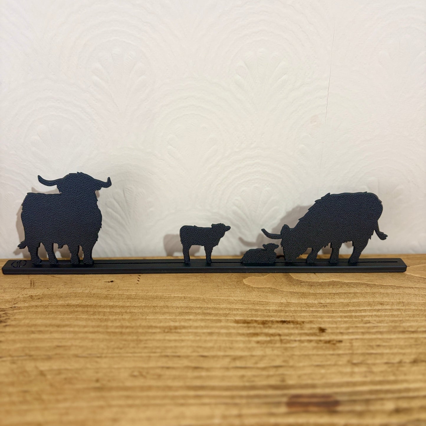 Highland Cow Family Silhouette Topper