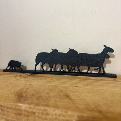 Sheepdog & Sheep Silhouette Topper