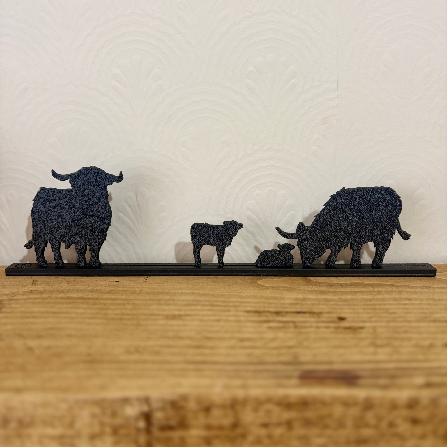 Highland Cow Family Silhouette Topper