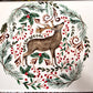 Ceramic Christmas Stag Trivet Close Up Of Design