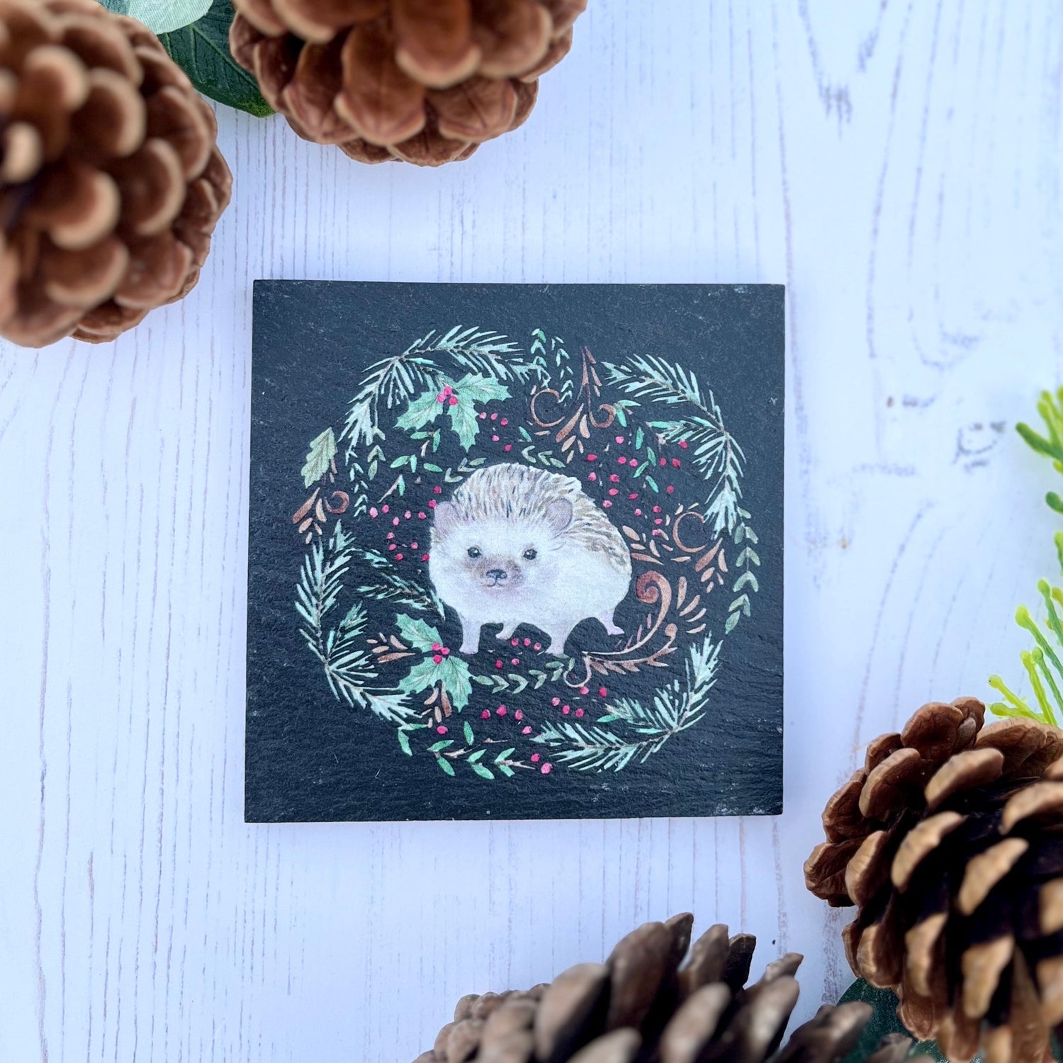 Woodland Animal Coaster Set Hedgehog